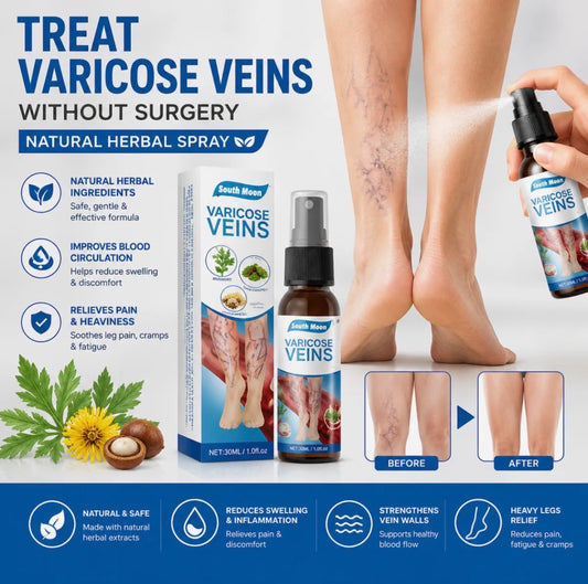 Natural Herbal Varicose Veins Spray South Moon Vein Care Spray 30ml Soothing